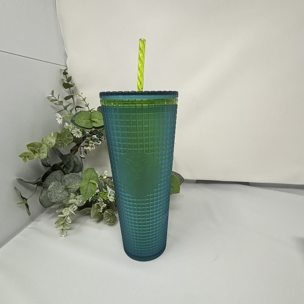 Starbucks Winter 2022 - Mountain Dew Green Grid Tumbler (Cold Cup) - Venti 24 oz